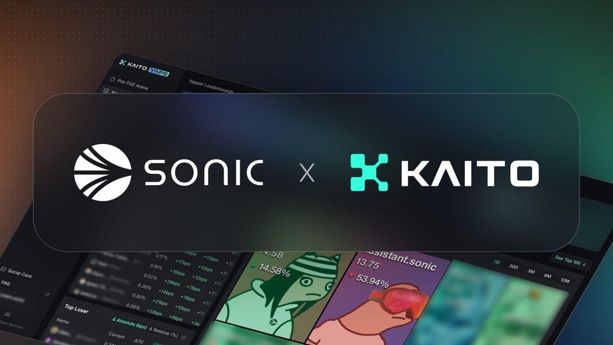 Sonic Integrates With Kaito to Incorporate Yaps Into the S Token Airdrop